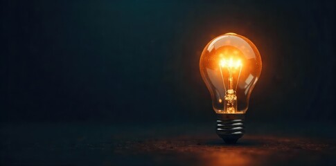 A glowing light bulb illuminates a dark background, symbolizing inspiration, innovation, and creative ideas Perfect for concepts of ingenuity, invention, and problem-solving , genius, smart, darkness