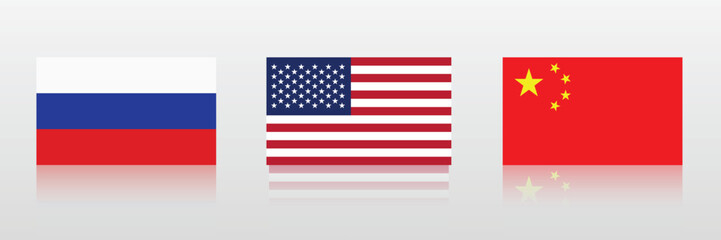 National Design Featuring USA, China and Russia Identity