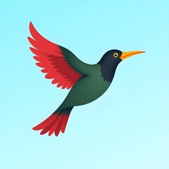 Fototapeta premium bird, animal, vector, illustration, cartoon, nature, flying, crow, hummingbird, wildlife, beak, birds, art, wild, wing, fly, feather, bullfinch, cute, silhouette, woodpecker, winter, design, magpie, d