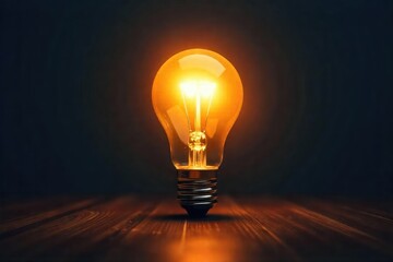 A single, bright lightbulb illuminates a dark room, casting a soft glow on surrounding objects, symbolizing inspiration and new ideas , inspiration, still life