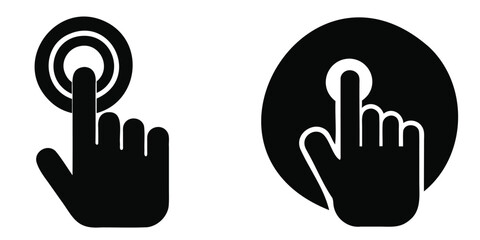 Fototapeta premium Tap click icons in solid black style