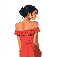 a girl in off shoulder dress