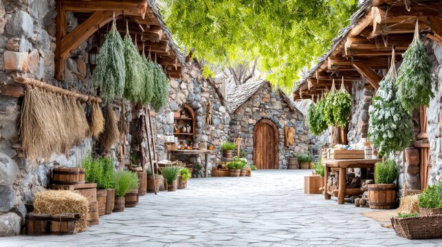 Ancient Stone Village: Charming stone buildings, nestled amidst lush greenery, transport you to a historical village, rich in architectural detail and steeped in the allure of a bygone era.