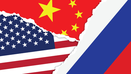 National Design Featuring USA, China and Russia Identity