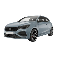 Fototapeta premium Light gray car isolated on transparent white background 