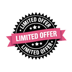 Obraz premium limited offer. limited offer round red and gold label isolated on transparent background 