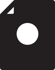 Simple and clean file icon with white circle element within a black square