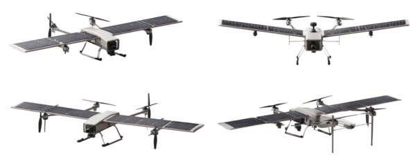 Transparent-Background High-Resolution Clean agricultural drone with solar transparent background, versatile design element, ideal for graphic design and video overlays