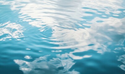 Obraz premium natural water surface with sky reflections, gentle ripples, light blue tones, peaceful texture 