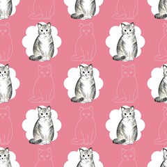 Cute cat pattern images are suitable for printing on product surfaces.