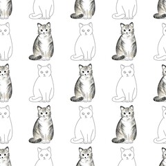 Cute cat pattern images are suitable for printing on product surfaces.