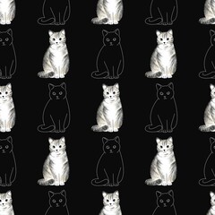 Cute cat pattern images are suitable for printing on product surfaces.