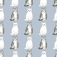 Cute cat pattern images are suitable for printing on product surfaces.