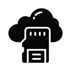 Well crafted glyph icon of cloud memory interface