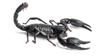 Black scorpion isolated on white