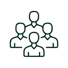 Group of people in simple line art design representing teamwork  