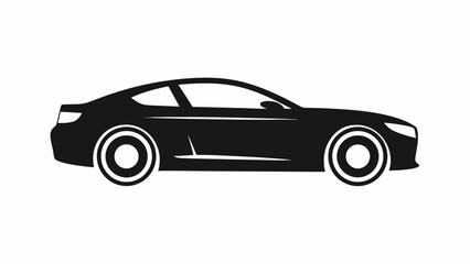 Modern Sports Car Silhouette Vector Clipart Design