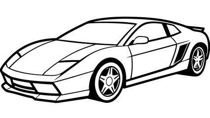 Obraz premium Sports Car Line Art Vector Drawing for Design and Print