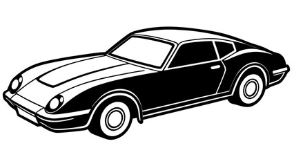 Obraz premium Classic Retro Car Silhouette Vector Illustration for Design Use