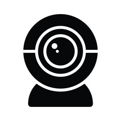 A visually engaging glyph icon of high-end webcam