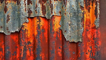 Rusty corrugated metal surface texture - Powered by Adobe