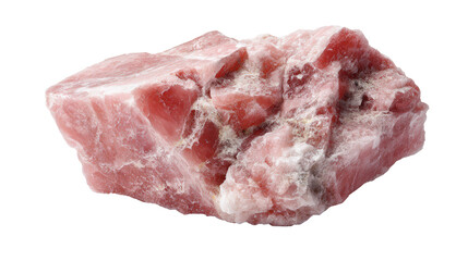 Feldspar pink mineral lump background isolated on a Transparent background, PNG file.