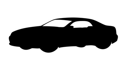 Coupe Car Silhouette Vector &ndash; Black Two-Door Vehicle Outline Icon