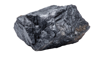 Graphite gray carbon mineral lump background isolated on a Transparent background, PNG file.