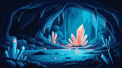 Cave with crystals