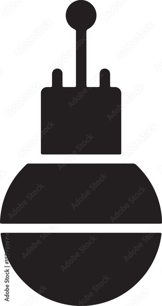 Poster minimalist black icon representing a simple handheld controller or similar device