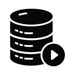 Trendy glyph icon of media database catalog