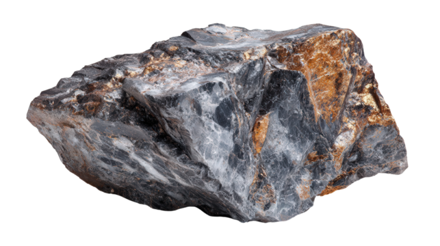 Kimberlite diamond ore host rock lump background isolated on a Transparent background, PNG file. - Powered by Adobe