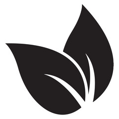 Fototapeta premium Black vector leaf silhouette illustration