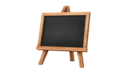 Mini chalkboard sign on easel background isolated on a Transparent background, PNG file.