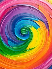 Obraz premium Colorful abstract swirl painting texture background vibrant rainbow art design concept