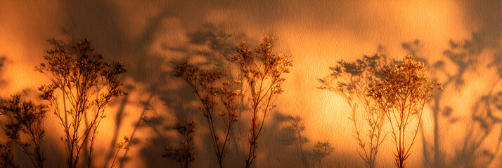 Naklejka premium Serenity in Warm Light: An Embrace of Amber Twilight and Harmonious Shadows