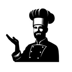 Smiling Cartoon Chef with Serving Gesture | Chef 14 Vector Illustration