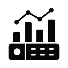 A visually engaging glyph icon of server analysis chart