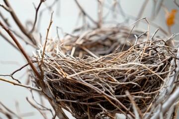 Empty Bird Nest, Twigs, Branches, Nature, Wildlife, Nest Building, Birds, Habitat, Empty, Close-up