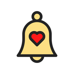 Fototapeta premium Minimalist Icon of Notification Bell with Heart Symbol for Love and Alerts
