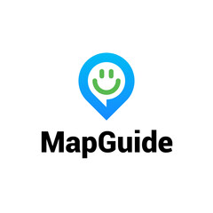 Smile Face Chat Message Location Logo Vector Abstract Illustration Icon Design Template Element 