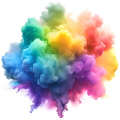 Vibrant rainbow powder explosion; dynamic, colorful, artistic, celebratory mood.