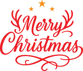 Merry Christmas Lettering  Festive Holiday Calligraphy Design