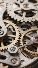 Interlocking Gears and Cogs in a Mechanical Assembly