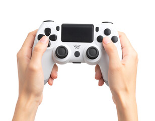 Hand Holding Gaming Controller in Action Pose, Dynamic Angle with Motion Blur, Transparent Background