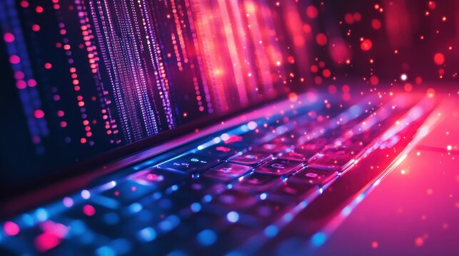 A virtual backup status bar on a laptop, symbolizing online data storage and management.