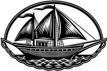 silhouette of a ship