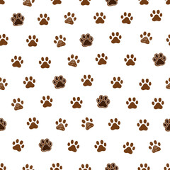 Chocolate brown paw prints pattern
