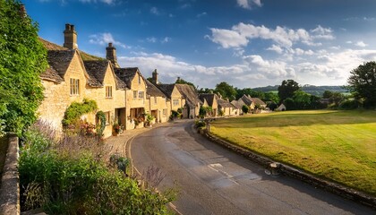 arlington row bibury cotswolds in summer