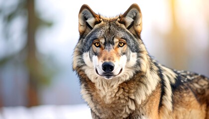 Obraz premium Close-up of a wolf in winter